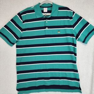 Brooks Brothers Golden Fleece Performance Polo Shirt Size L Striped 100% Cotton